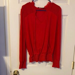 New York & Company Vibrant Red Blouse